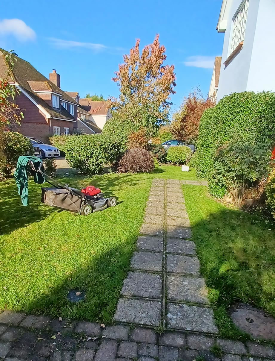 Lawn mowing garden tidy service storrington west sussex